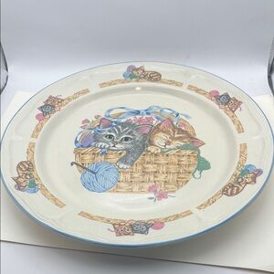 12” Tienshan Purrfect friends serving platter 80s vintage kittens cats